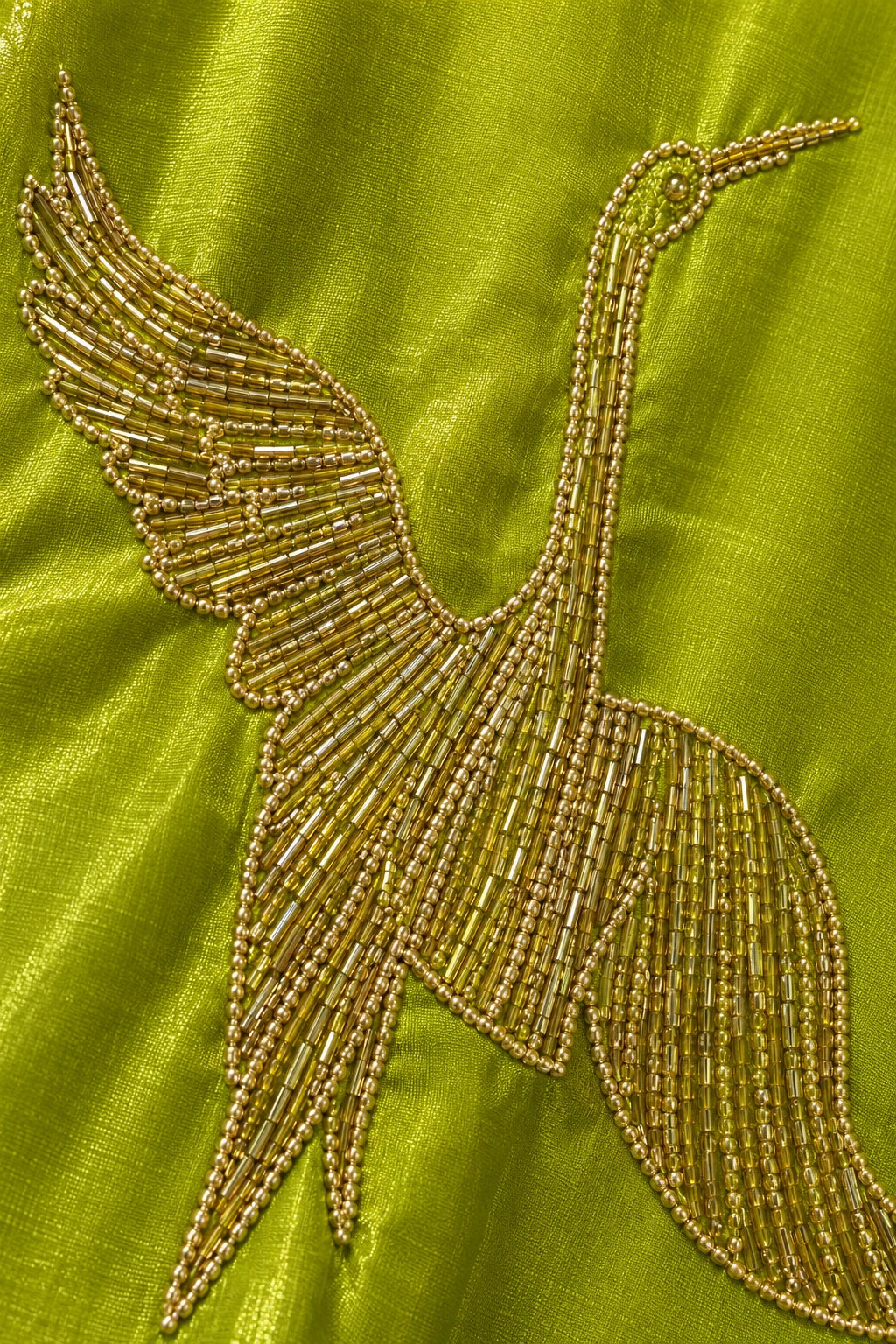 Lime green katdana bird co-ord, work detail