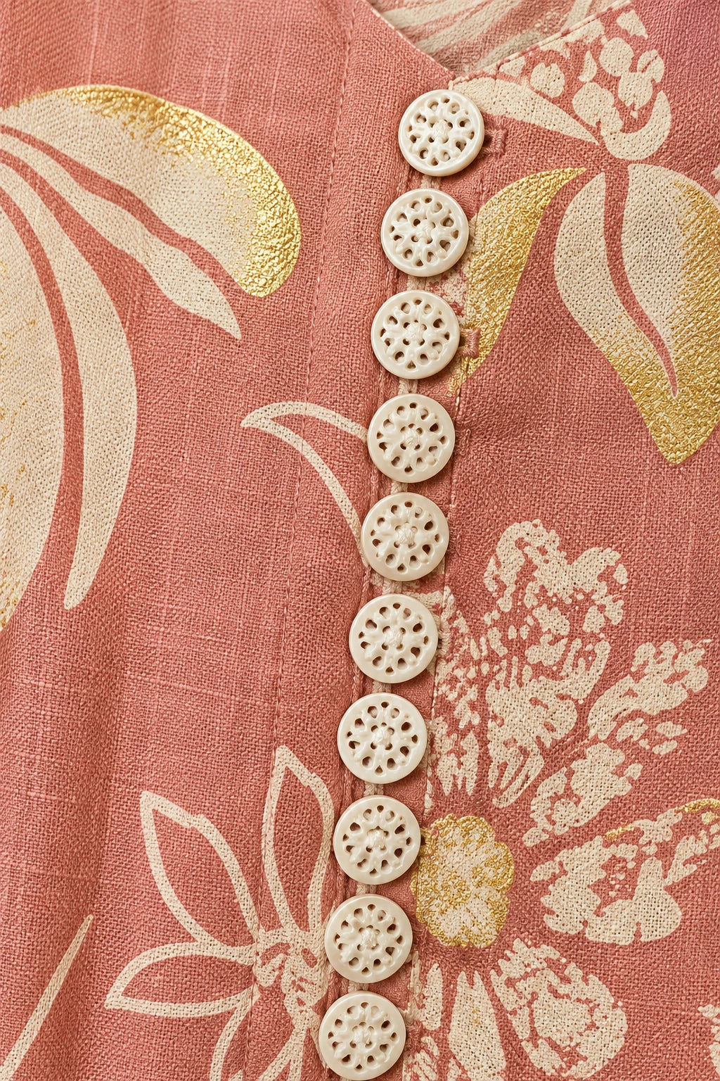 Dusty rose A-line tunic co-ord, work detail